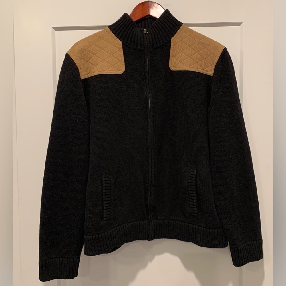 LAUREN Ralph Lauren Commando Black Sweater with Full Zip